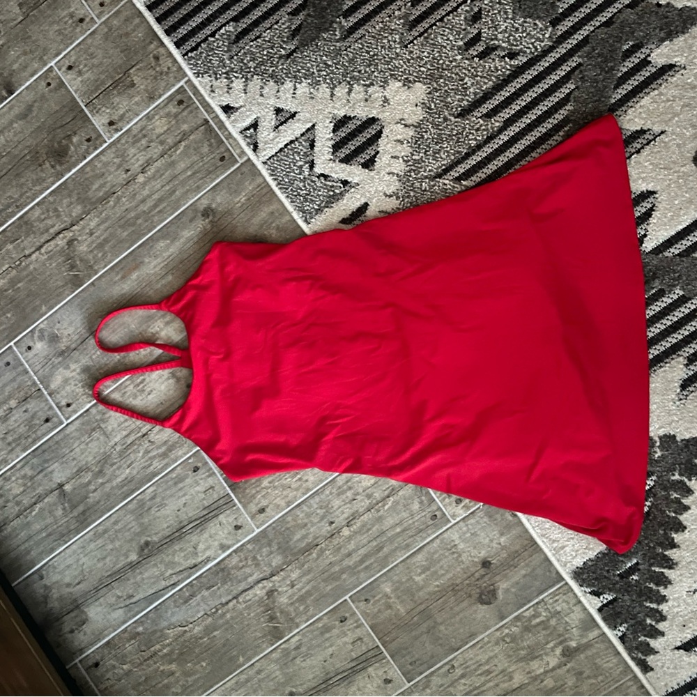 Athletic Red Sleeveless Dress